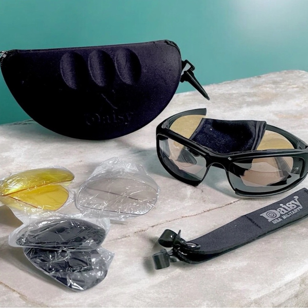 Military Tactical Goggles Sunglasses Daisy Polarized Glasses 4 Sets of Lenses